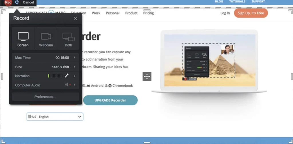 Screencast-O-Matic is a software screen recorder for students 